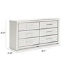 Zura Wide Dresser | 6 Drawers | Faceted Chrome Handles | Matte White Wood