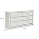 Zura Wide Dresser | 6 Drawers | Faceted Chrome Handles | Matte White Wood