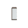 Keny Wide Dresser | 6 Drawers | Champagne Handles | White & Brown Wood