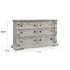 Bryl Wide Dresser | 6 Drawers | Swirled Top | Antique White Carved Fronts