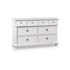 Rowy 8 Drawer Wide Dresser | Pewter Handles | Rubbed Antique White Wood