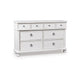 Rowy 8 Drawer Wide Dresser | Pewter Handles | Rubbed Antique White Wood