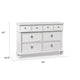 Rowy 8 Drawer Wide Dresser | Pewter Handles | Rubbed Antique White Wood
