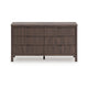 Pemy Wide Dresser | 6 Drawers | Black Handles | Brown Wood Vertical Reeds
