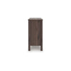 Pemy Wide Dresser | 6 Drawers | Black Handles | Brown Wood Vertical Reeds