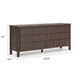 Pemy Wide Dresser | 6 Drawers | Black Handles | Brown Wood Vertical Reeds