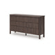 Pemy Wide Dresser | 6 Drawers | Black Handles | Brown Wood Vertical Reeds