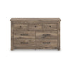 Cota 7 Drawer Wide Dresser | Bronze Hardware | Traditional Brown Wood