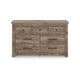 Cota 7 Drawer Wide Dresser | Bronze Hardware | Traditional Brown Wood