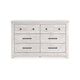 Maki 6 Drawer Wide Dresser | Bronze Hardware | Whitewash Cottage Finish