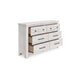 Maki 6 Drawer Wide Dresser | Bronze Hardware | Whitewash Cottage Finish