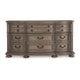 Arie Wide Dresser | Serpentine Curved 9 Drawers | Antique Light Brown