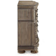 Arie Wide Dresser | Serpentine Curved 9 Drawers | Antique Light Brown