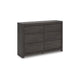 Gesi Wide Dresser | 6 Drawers w Recessed Handles | Charcoal Black