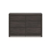 Gesi Wide Dresser | 6 Drawers w Recessed Handles | Charcoal Black