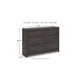 Gesi Wide Dresser | 6 Drawers w Recessed Handles | Charcoal Black