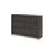 Gesi Wide Dresser | 6 Drawers w Recessed Handles | Charcoal Black