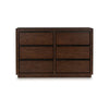 Dely Wide Dresser | 6 Drawers | Matte Black Metal Rail Handles | Dark Brown