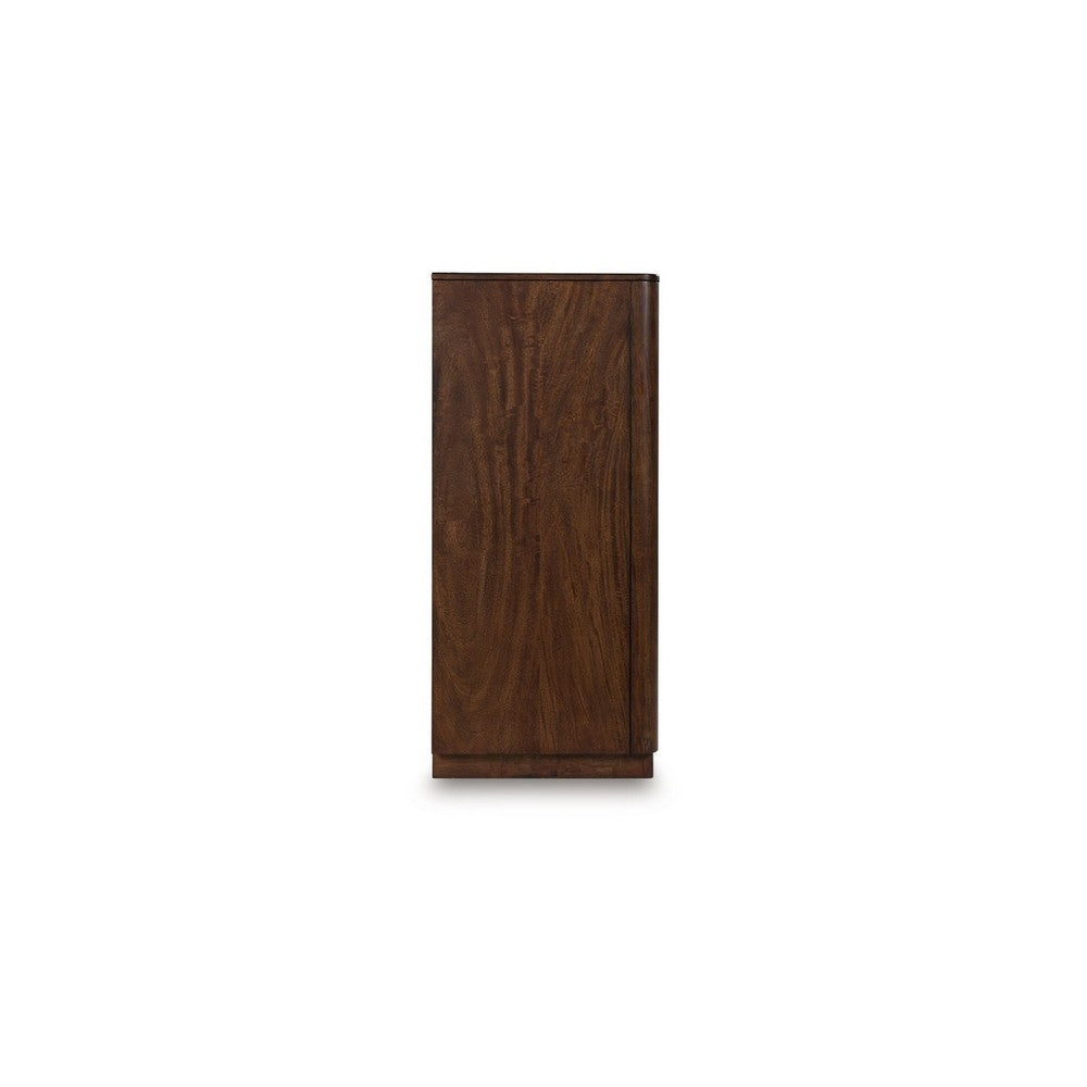 Dely Wide Dresser | 6 Drawers | Matte Black Metal Rail Handles | Dark Brown
