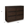 Dely Wide Dresser | 6 Drawers | Matte Black Metal Rail Handles | Dark Brown