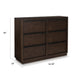 Dely Wide Dresser | 6 Drawers | Matte Black Metal Rail Handles | Dark Brown