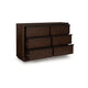 Dely Wide Dresser | 6 Drawers | Matte Black Metal Rail Handles | Dark Brown