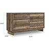 Lina 62" Dresser | 6 Drawers w Integrated Handles | Rustic Walnut Brown