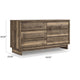 Lina 62" Dresser | 6 Drawers w Integrated Handles | Rustic Walnut Brown