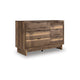 Lina 6 Drawer Wide Dresser | Integrated Handles | 51" Rustic Walnut Brown