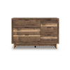 Lina 6 Drawer Wide Dresser | Integrated Handles | 51" Rustic Walnut Brown