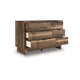 Lina 6 Drawer Wide Dresser | Integrated Handles | 51" Rustic Walnut Brown