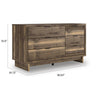 Lina 6 Drawer Wide Dresser | Integrated Handles | 51" Rustic Walnut Brown