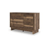 Lina 6 Drawer Wide Dresser | Integrated Handles | 51" Rustic Walnut Brown
