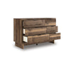 Lina 6 Drawer Wide Dresser | Integrated Handles | 51" Rustic Walnut Brown