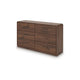 Fery Wide Dresser | 6 Drawers | Black Handles | Modern Sleek Walnut Brown