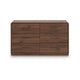 Fery Wide Dresser | 6 Drawers | Black Handles | Modern Sleek Walnut Brown