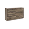 Eli Wide Dresser | 6 Drawers | Antique Gray Metal Pulls | Weathered Brown
