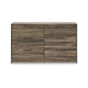 Eli Wide Dresser | 6 Drawers | Antique Gray Metal Pulls | Weathered Brown