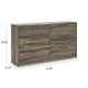 Eli Wide Dresser | 6 Drawers | Antique Gray Metal Pulls | Weathered Brown