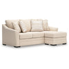 Jimy Sofa Chaise w 4 Pillows | Flared Arms | Jute Beige Nuvella | 91"