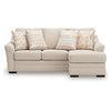 Jimy Sofa Chaise w 4 Pillows | Flared Arms | Jute Beige Nuvella | 91"