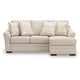 Jimy Sofa Chaise w 4 Pillows | Flared Arms | Jute Beige Nuvella | 91"