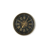 Wall Clock w Gears | Gold Roman Numerals | 32" Round Black Metal