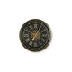 Wall Clock w Gears | Gold Roman Numerals | 32" Round Black Metal