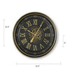 Wall Clock w Gears | Gold Roman Numerals | 32" Round Black Metal