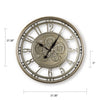 27" Round Wall Clock | Moving Gears | Standard Numbers | Champagne Gold