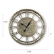 27" Round Wall Clock | Moving Gears | Standard Numbers | Champagne Gold
