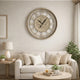 27" Round Wall Clock | Moving Gears | Standard Numbers | Champagne Gold