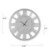 Wall Clock | Beaded Crystals | Mirror Cut Glass Roman Numerals | 39"