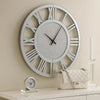Wall Clock | Beaded Crystals | Mirror Cut Glass Roman Numerals | 39"